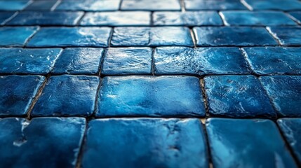 A minimalist monochromatic grid of tiles with a blue color scheme.