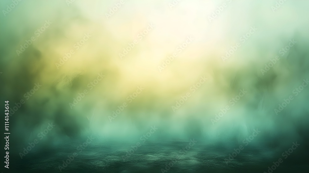 Poster a dreamlike abstract background featuring soft greens and yellows, creating a serene and tranquil at