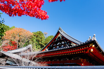 京都の毘沙門堂の紅葉