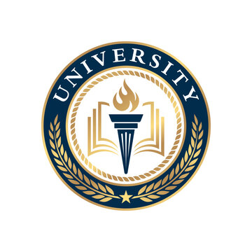 University college school badge logo design vector image. Education badge logo design