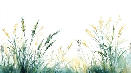 PNG Pampas watercolor border backgrounds grass plant.