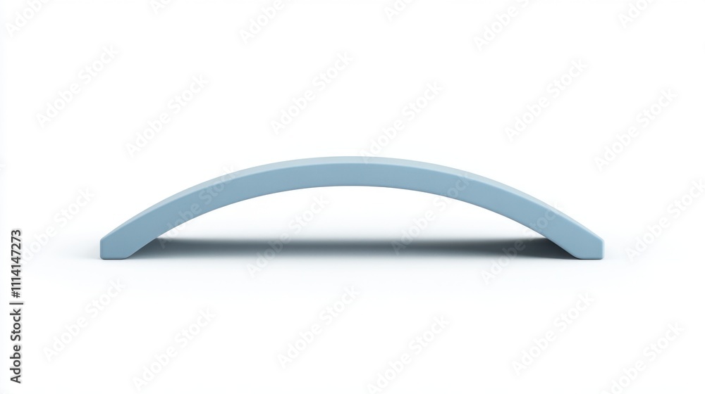 Poster a simple blue arch structure, minimalistic in design, likely representing a bridge or a decorative e