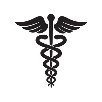 caduceus medical symbol on white background