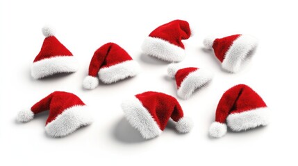 Mini Santa Hat Ornaments Festive mini Santa hats used as ornaments