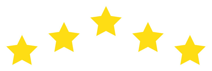 Five stars customer product rating review flat icon for apps and websites