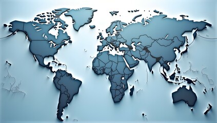 A stunning 3D embossed world map, showcasing every continent's intricate details.  Explore global connections and geographical wonders.