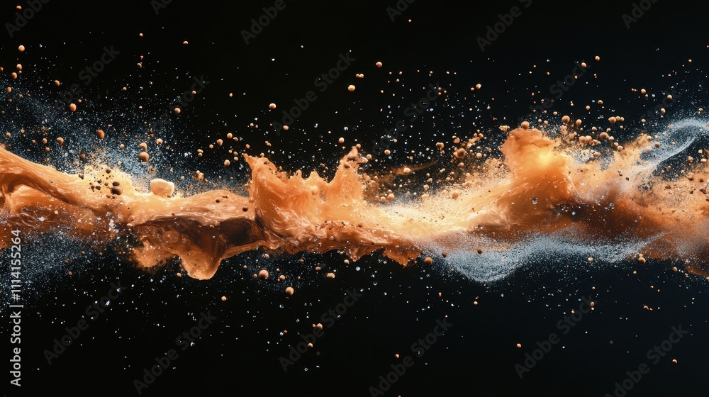 Poster png splattered exploding abstract motion.