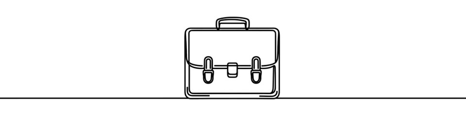 Minimalist continuous one line drawing of business bag or briefcase. Ideal for business and finance concepts