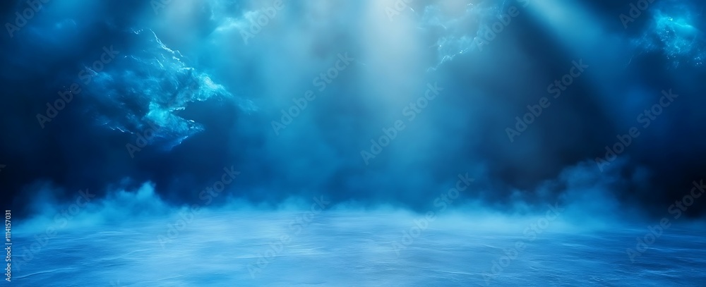 Fototapete a serene underwater scene illuminated by beams of light, creating a tranquil and ethereal atmosphere