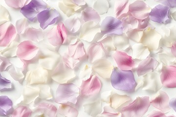 Obraz premium delicate petals arranged in pastel colors with purple, pink, and white tones for a romantic floral pattern