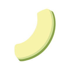 Summer green slice of avocado. Hand drawn cartoon fruit illustration.