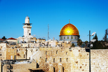 Fototapeta premium A view of the Dome of the Rock in Jerusalem
