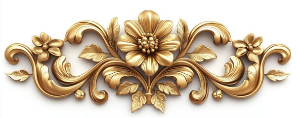 PNG Ornate gold decorative flourish