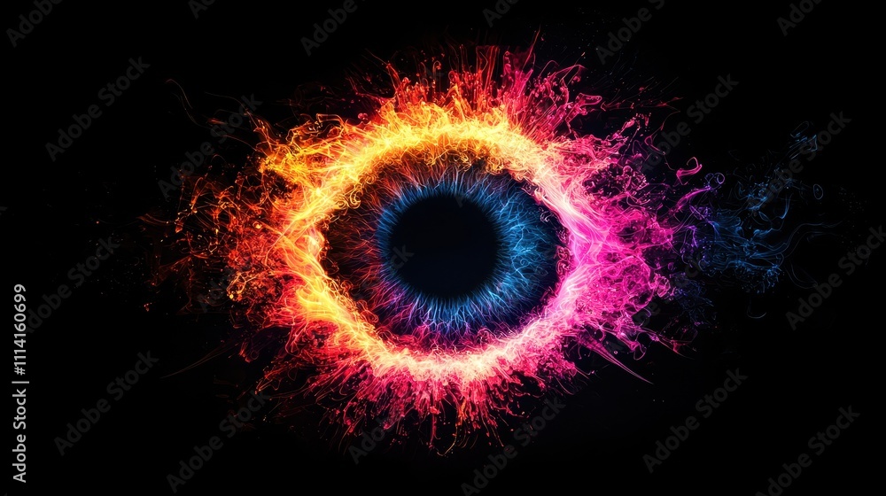 Aufkleber a vibrant and dynamic visual of swirling colors creating an eye-like shape, perfect for abstract art