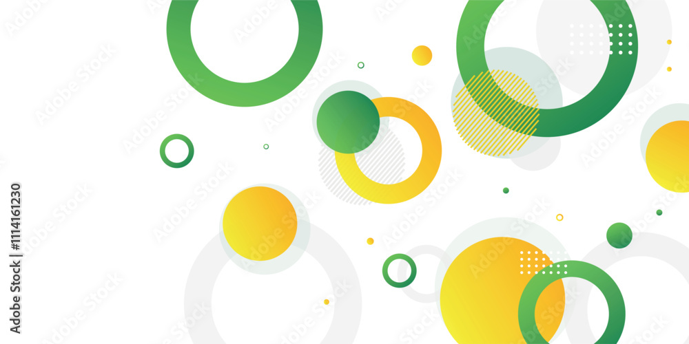Canvas Prints green and yellow circle banner background. vector abstract graphic design banner pattern background 