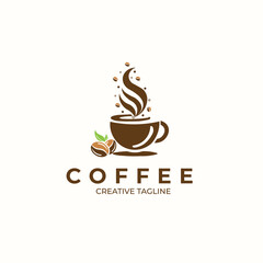  Coffee Bean Cup Logo Vector