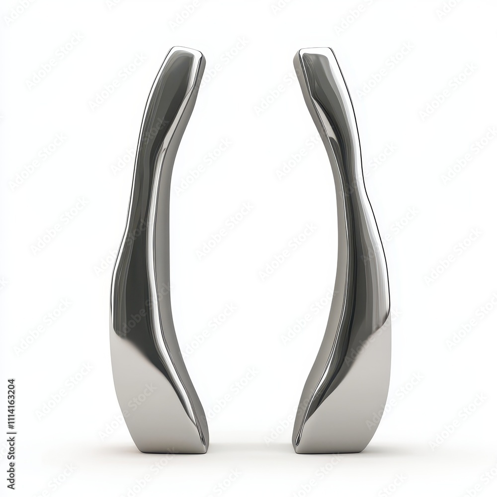 Poster illustration of a pronounced gap between two objects, viewed from the front and isolated on a white 