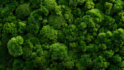 Fototapeta premium Green moss texture for flat view background