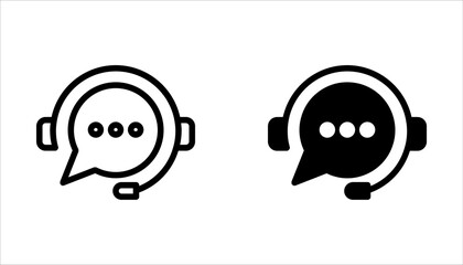 Hotline icon set. Simple operator logotype graphic unique design isolated on white background.