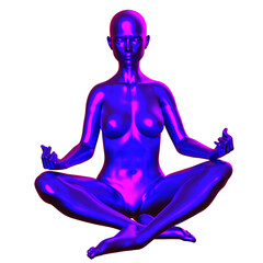 3d human figure Mannequin with a body meditation pose 3D Render isolated illustration