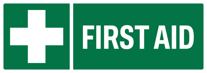 ISO emergency and first aid safety uppercase text_first aid_landscape size 1/2 a4,a3,a2,a1	
