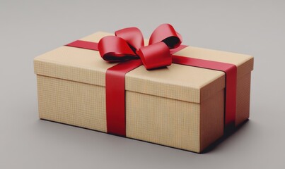 Obraz premium Gift box with red ribbon isolated on transparent and white background. Png transparent.