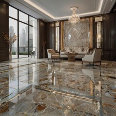 Luxury Floor Glass Tilling Finishing