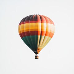 A solitary hot air balloon set against a white backdrop.