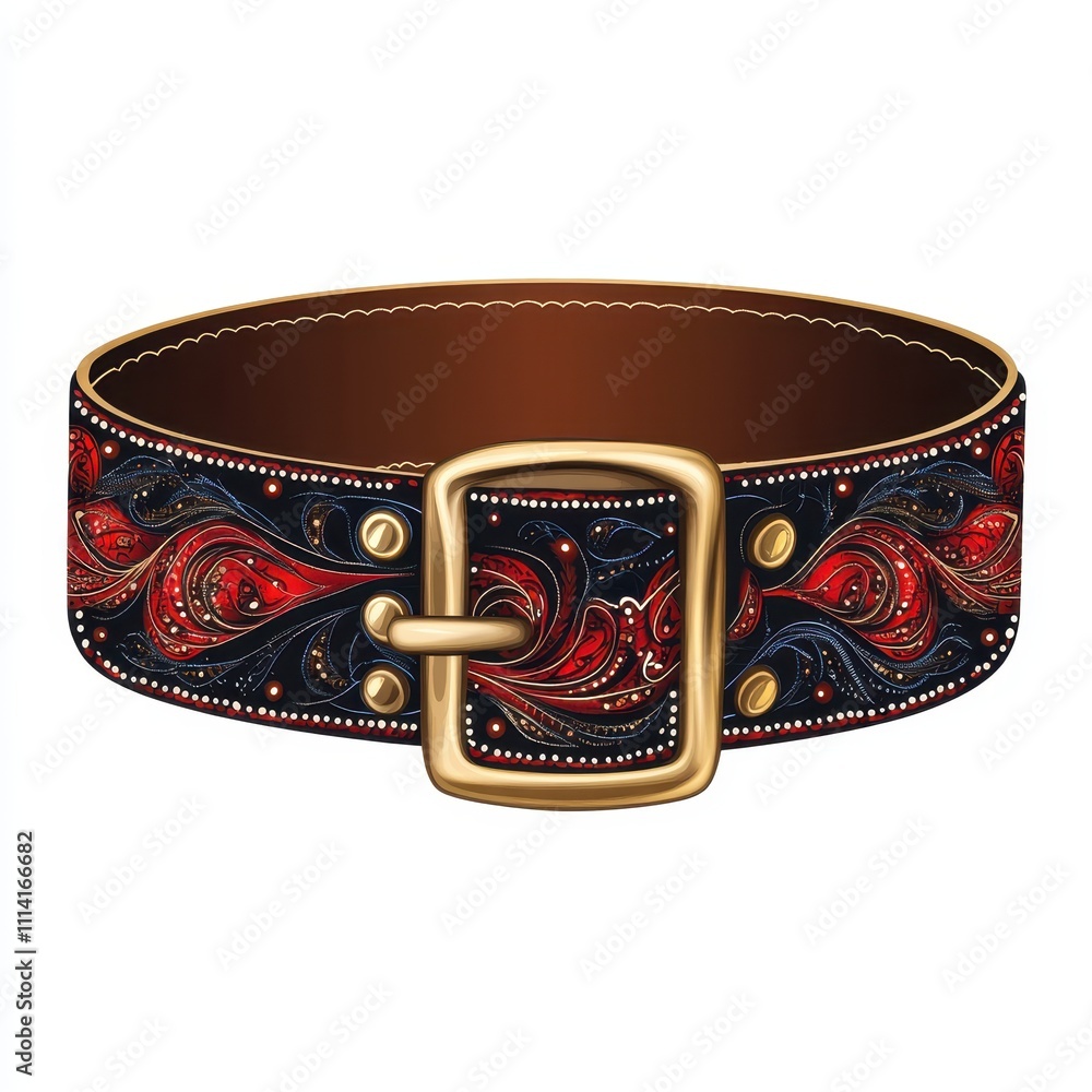 Aufkleber a stylish belt adorned with intricate patterns, presented in a unique vector design against a white 