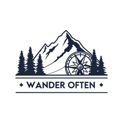 Fototapeta premium wander often t-shirt design