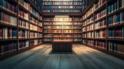 Obraz premium Library, reading a book