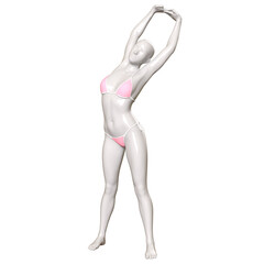 3d human figure Mannequin with a bikini cloth 3D Render isolated illustration	
