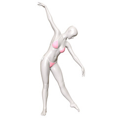 3d human figure Mannequin with a bikini cloth 3D Render isolated illustration	
