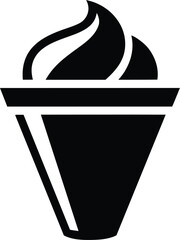minimalist cup ice cream logo vector