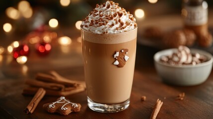 Gingerbread cookie coffee drink.