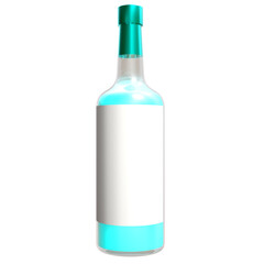 Bottle glass isolated 3d rendered illustration