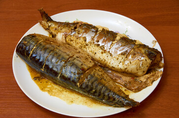 tasty fish on the plate