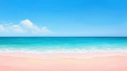 Fototapeta premium Colorful tropical beach with turquoise waters and pink sand