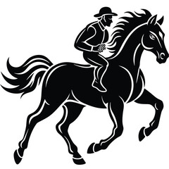 Fast Horse and Rider Icon Vector Illustration