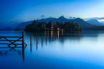 Obraz premium Beautiful Derwentwater lake in the Lake District at dusk. England, UK