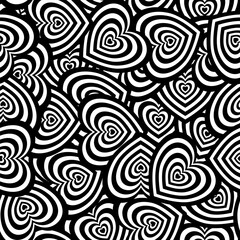 Black Heart seamless pattern background.