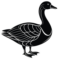 Clean Goose Silhouette Vector Illustration for Graphic Design