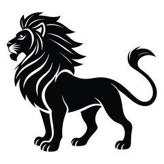 Creative Silhouette Lion Logo Design Vector Illustration