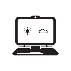 laptop silhouette with a white background