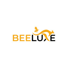 Logo Beeluxe behive honeycomb bee and kangaroo vector 