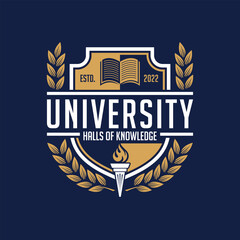 University and College School Crests and Logo Emblem Vector Template