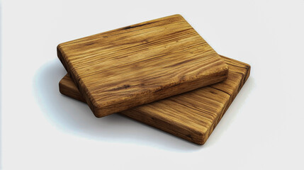 Two 2x4 wooden boards isolated on a clean white background