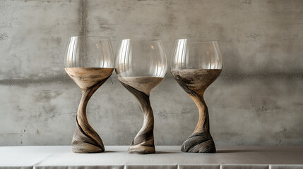 流木のワイングラス