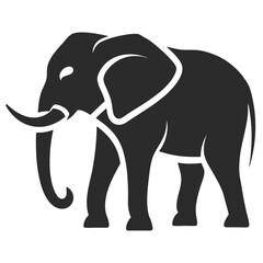 Elephant Silhouette Vector Illustration Logo Design