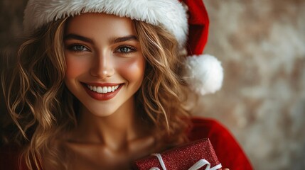 portrait of sexy woman in Santa costume  